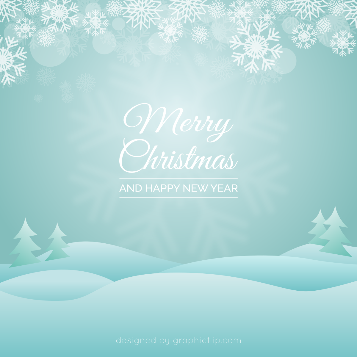Free Download: Christmas Greeting Vector with Snowy 